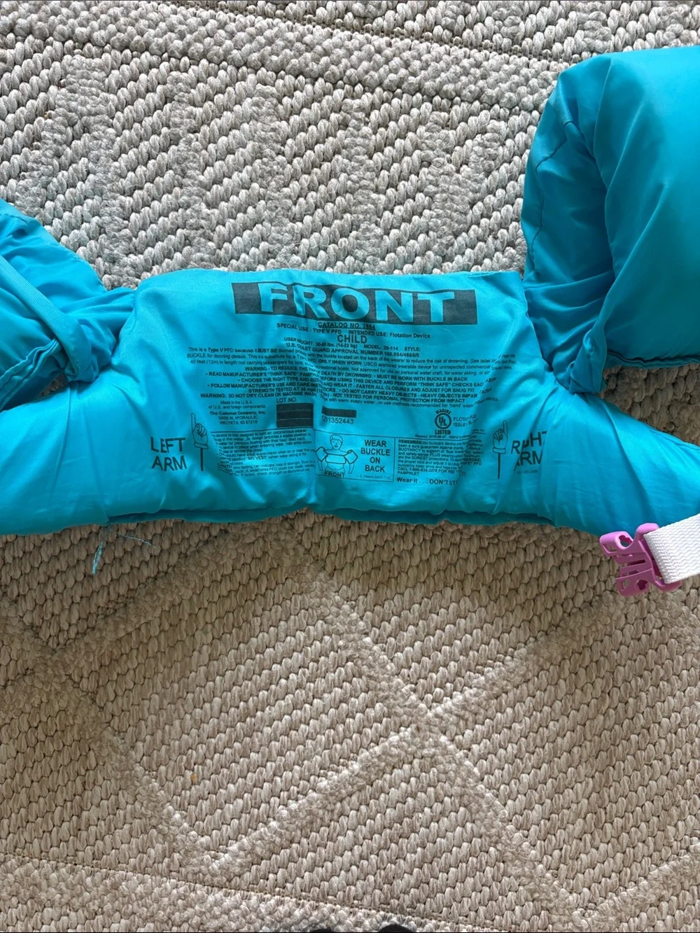 Kids Teal Whale Puddle Jumper Swim Vest